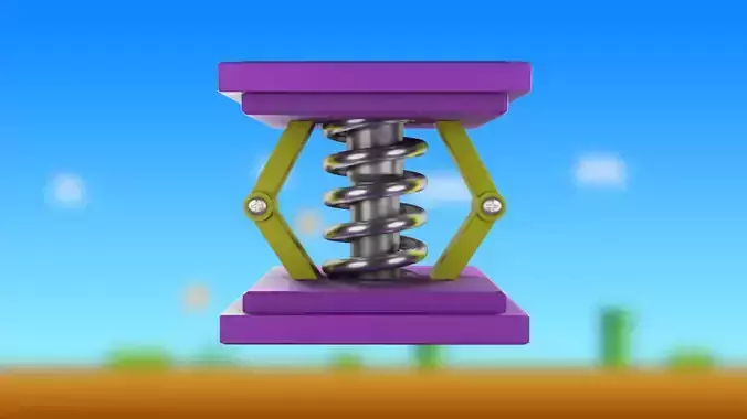 Mario Trampoline Low-poly 3D model