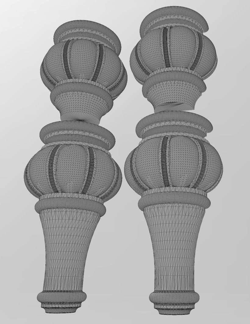 Traditional Fluted Bun Foot 3D print model_10