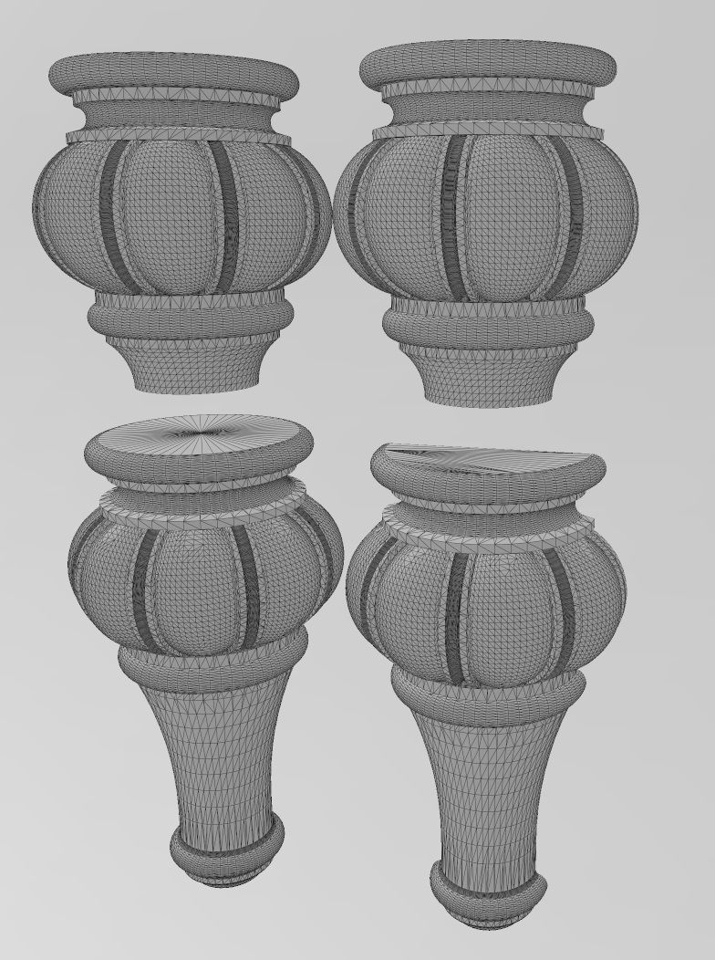 Traditional Fluted Bun Foot 3D print model_9