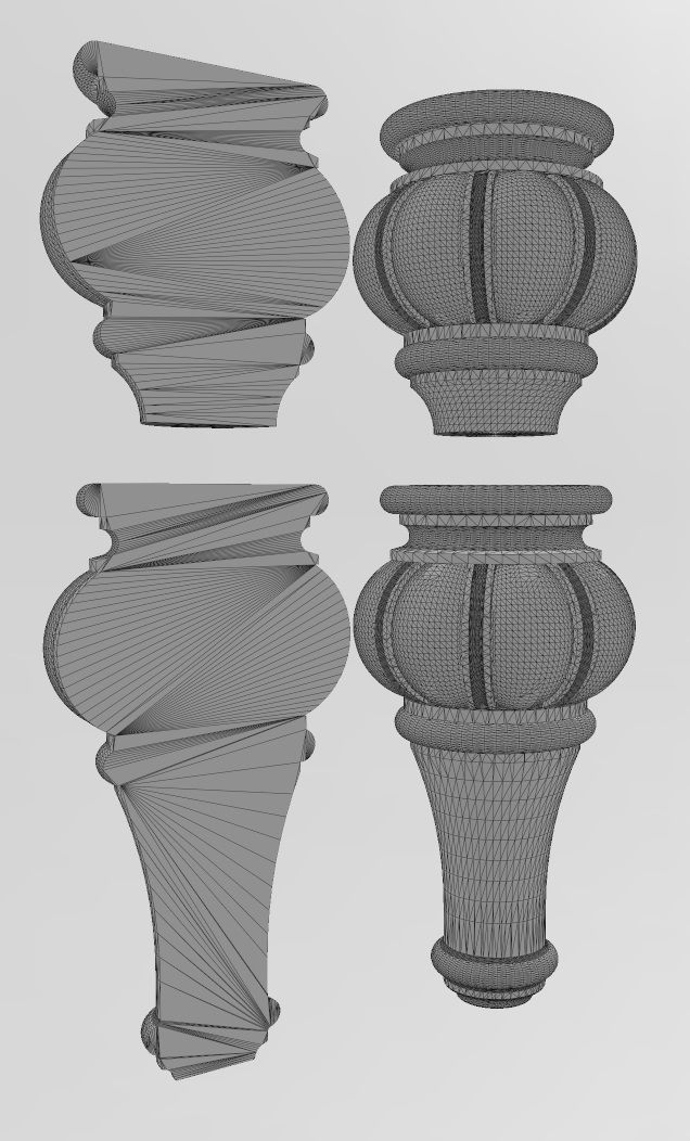 Traditional Fluted Bun Foot 3D print model_11