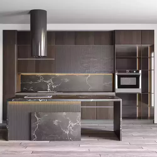 KITCHEN 1 modern design with marble counter tops 3D model