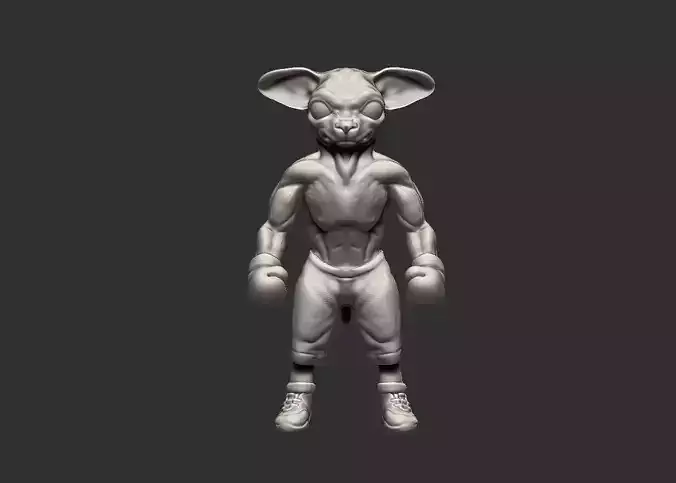 chihuahua boxing fighter cartoon character model 3D print model