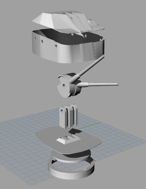 Japanese gun turret  3D print model_2