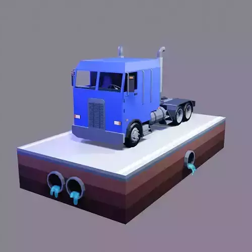 Low poly truck semi