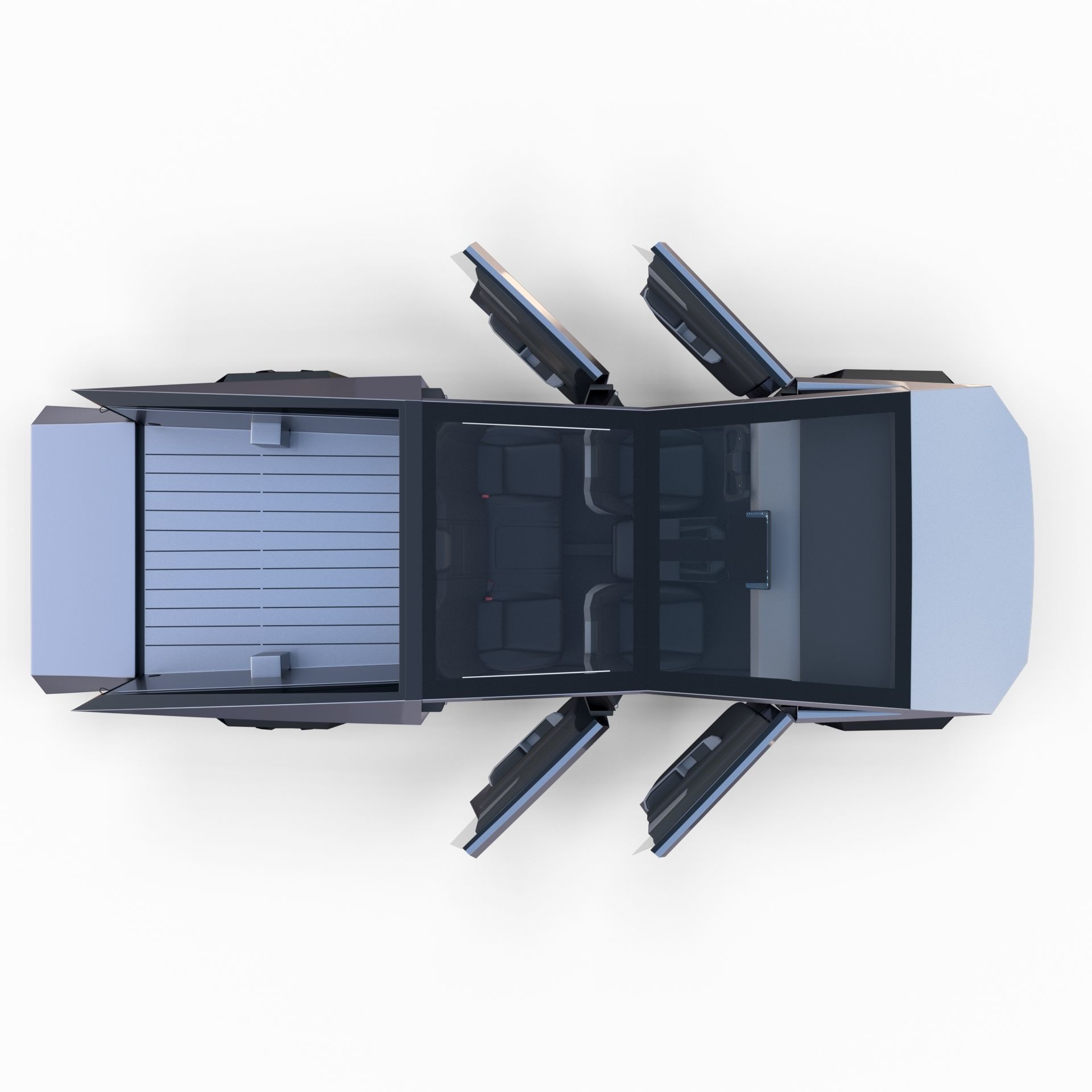 Full Tesla 2020 Vehicle Lineup with interiors and chassis 3D model_15