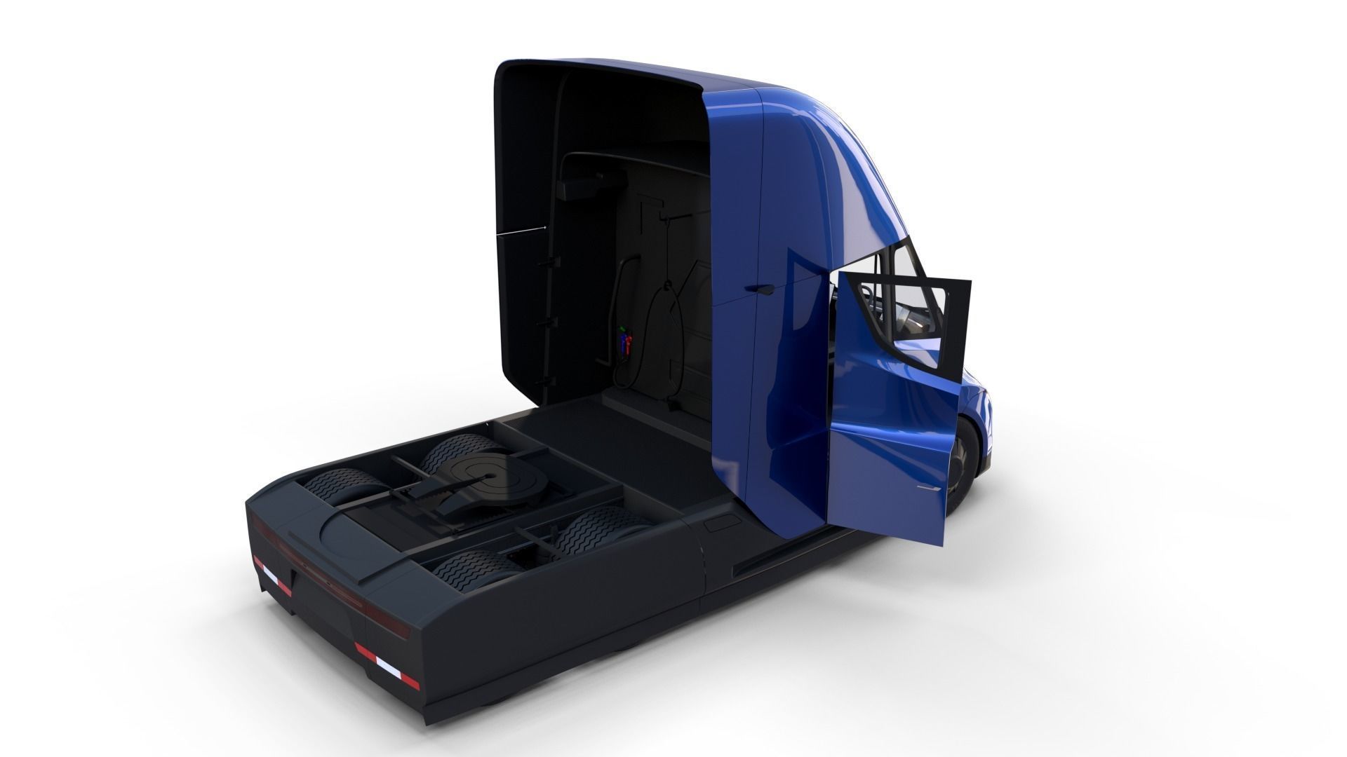 Full Tesla 2020 Vehicle Lineup with interiors and chassis 3D model_57