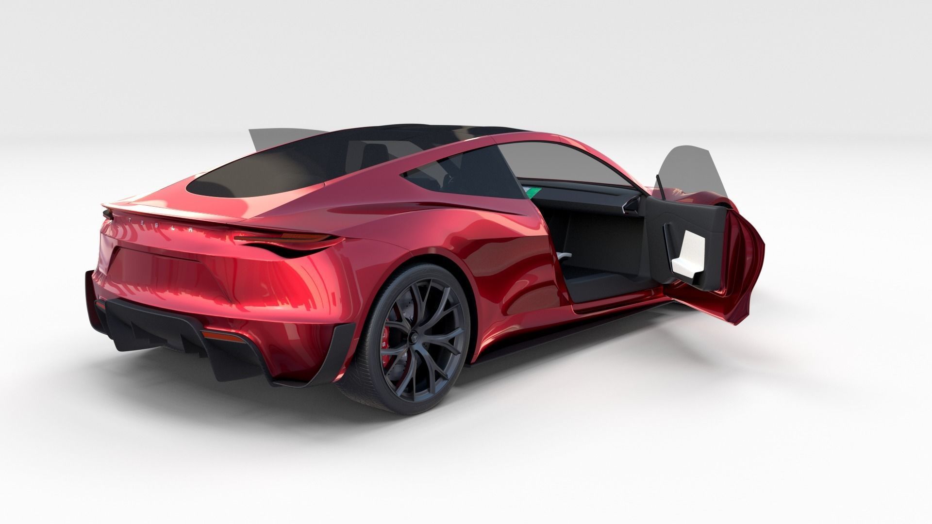 Full Tesla 2020 Vehicle Lineup with interiors and chassis 3D model_42