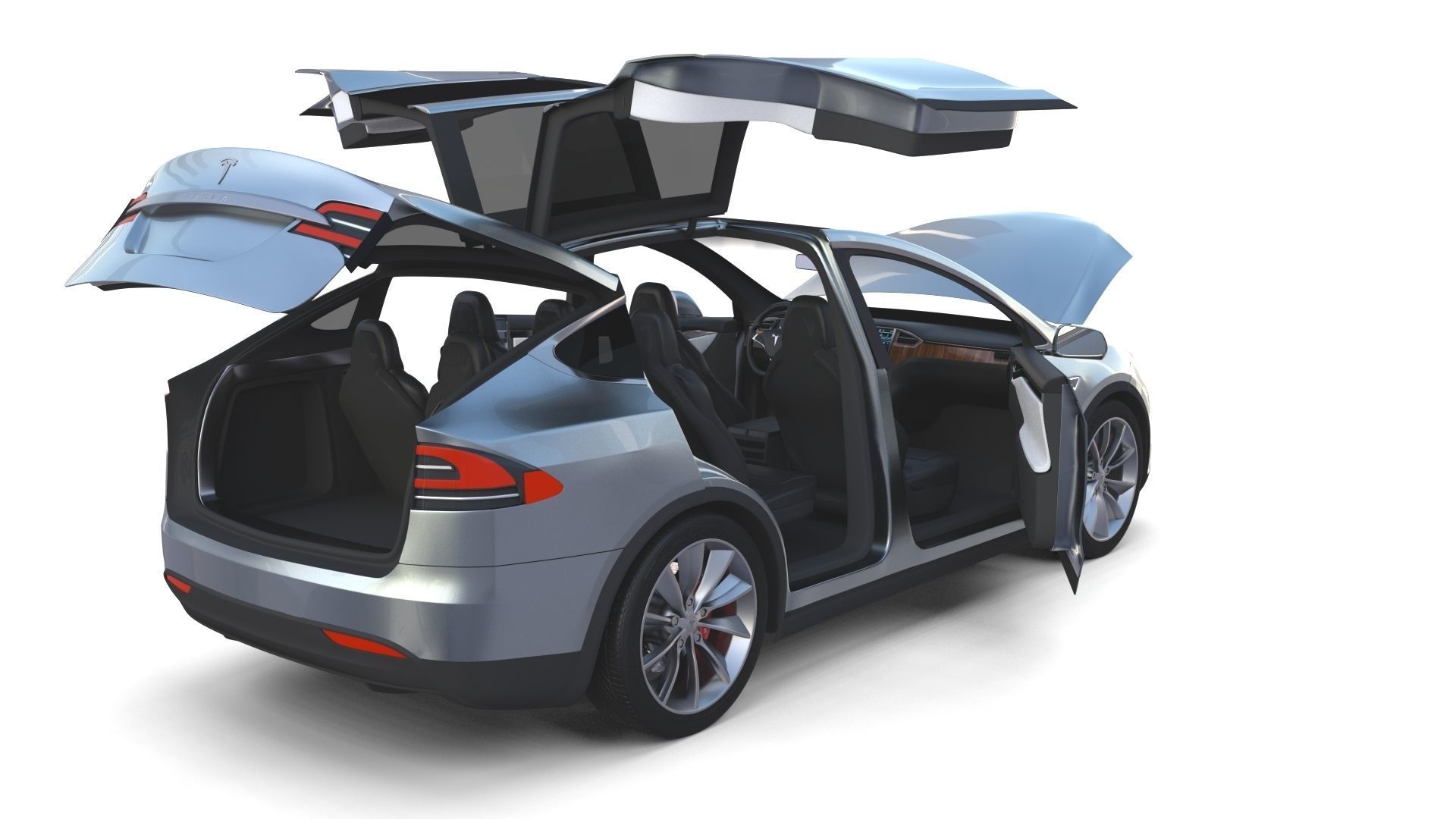 Full Tesla 2020 Vehicle Lineup with interiors and chassis 3D model_101