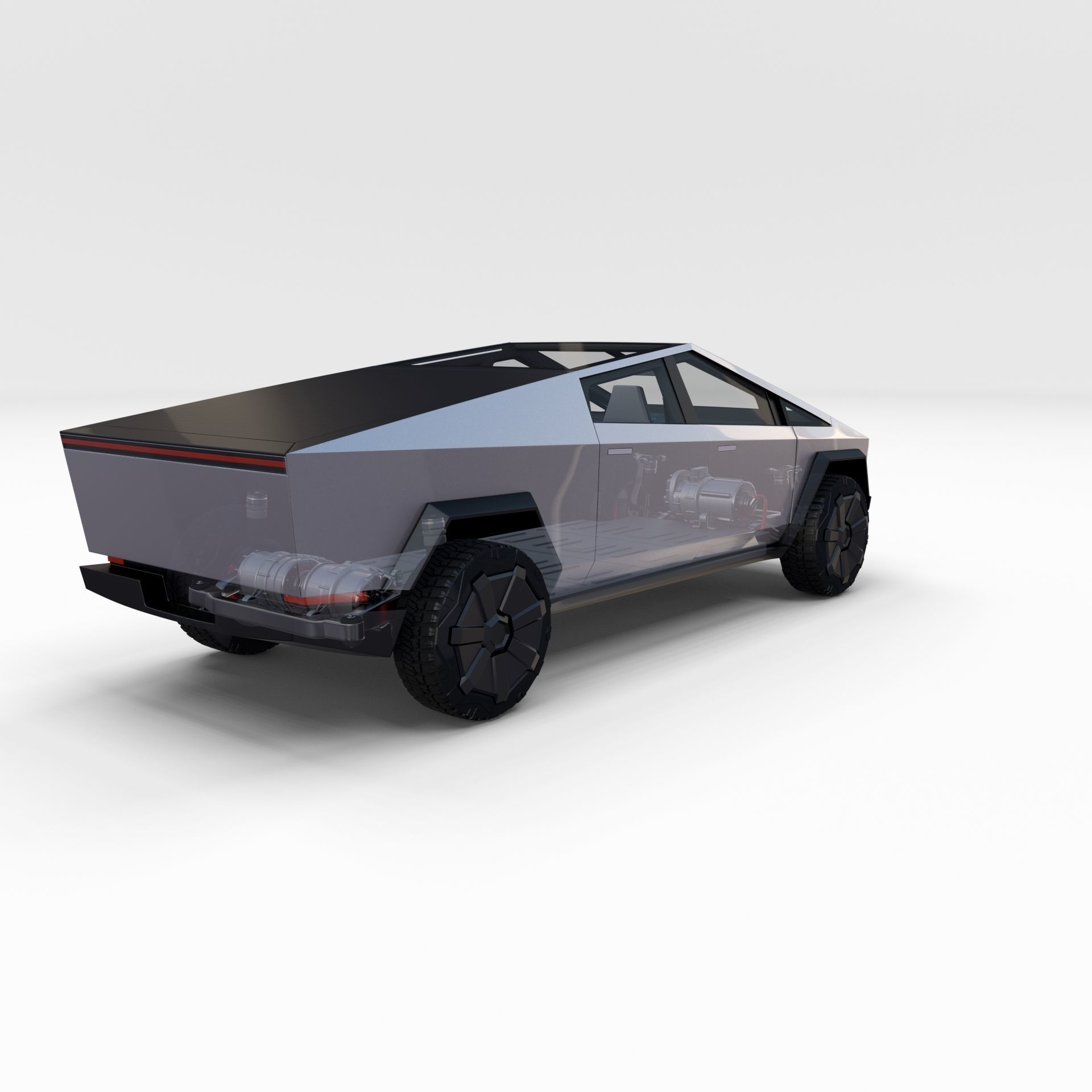 Full Tesla 2020 Vehicle Lineup with interiors and chassis 3D model_97