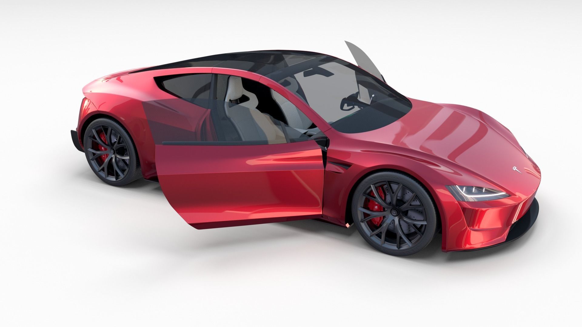 Full Tesla 2020 Vehicle Lineup with interiors and chassis 3D model_40
