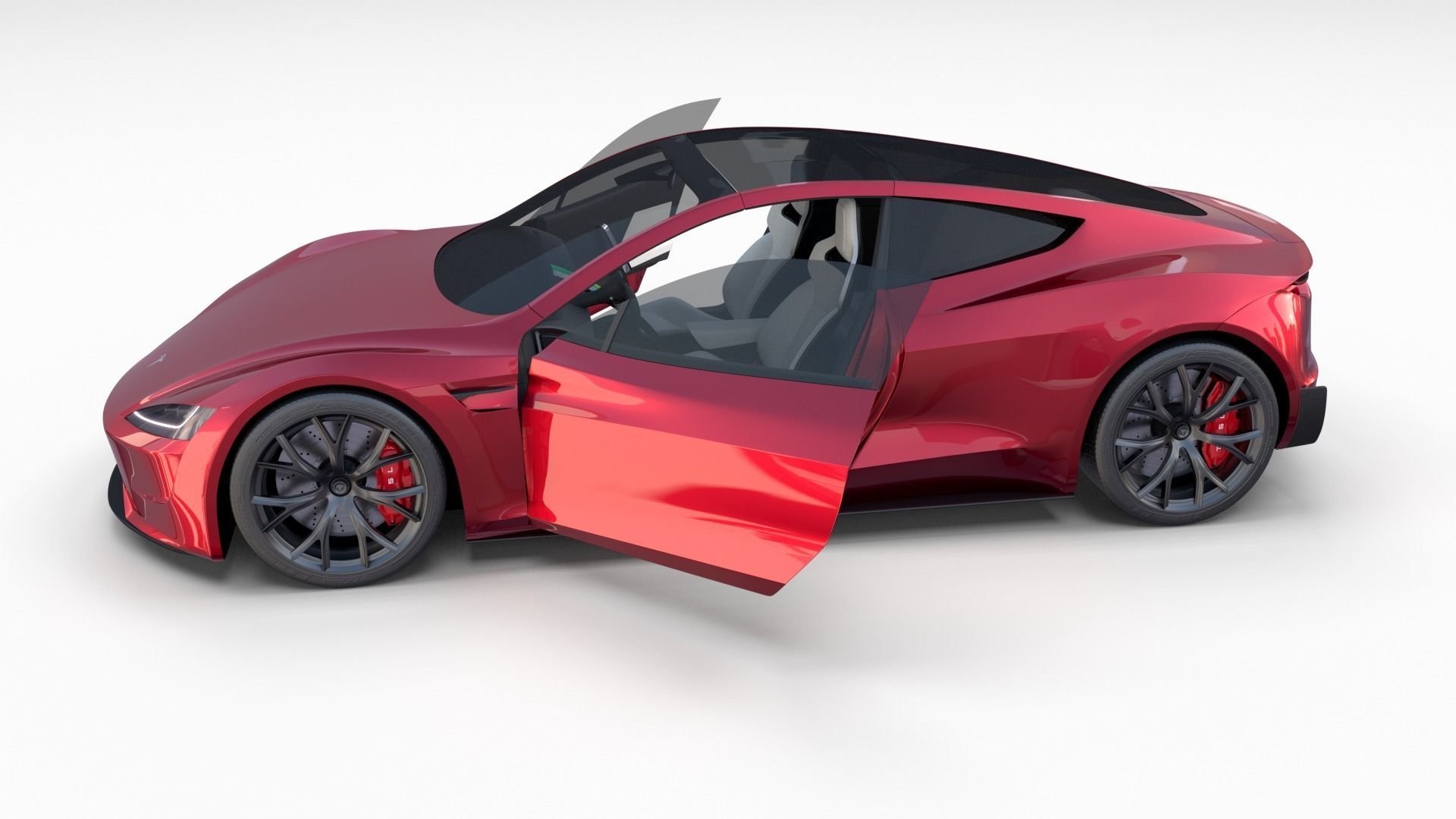Full Tesla 2020 Vehicle Lineup with interiors and chassis 3D model_41