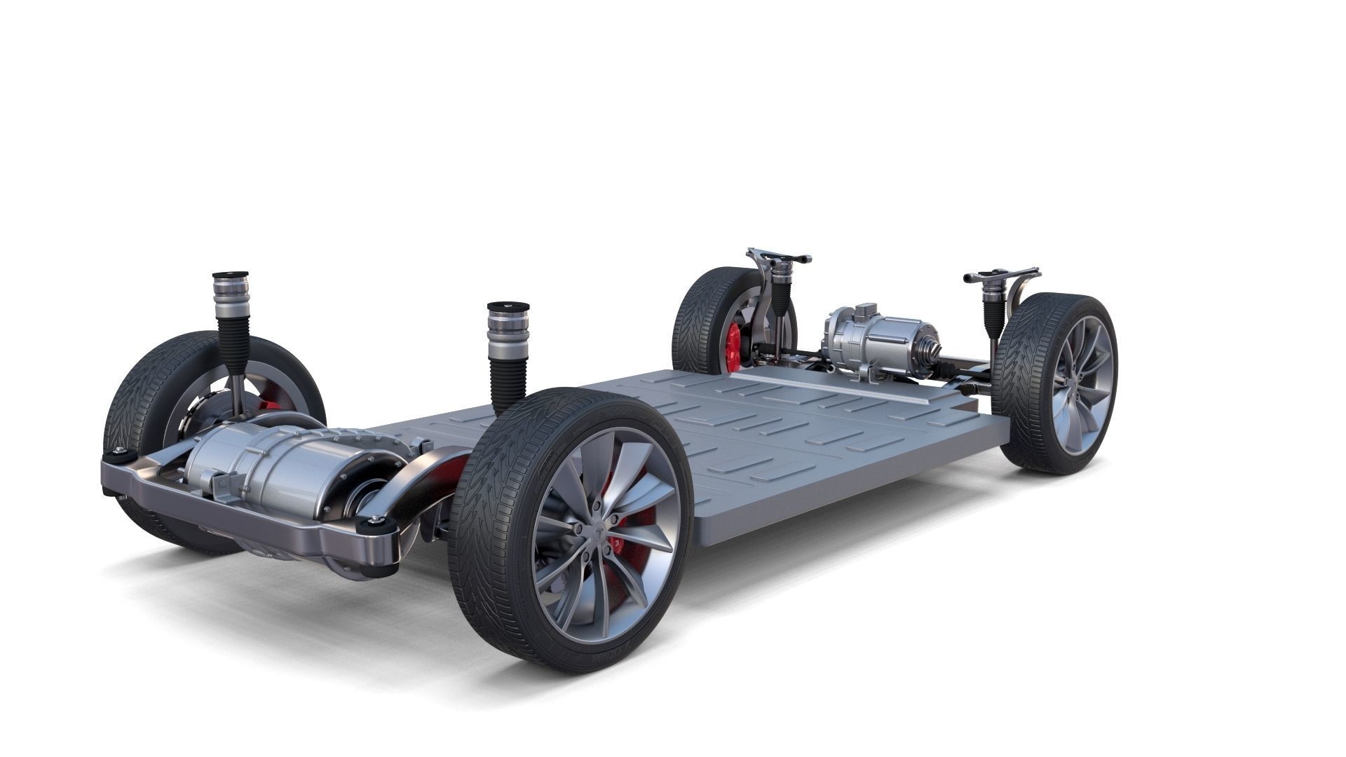 Full Tesla 2020 Vehicle Lineup with interiors and chassis 3D model_80