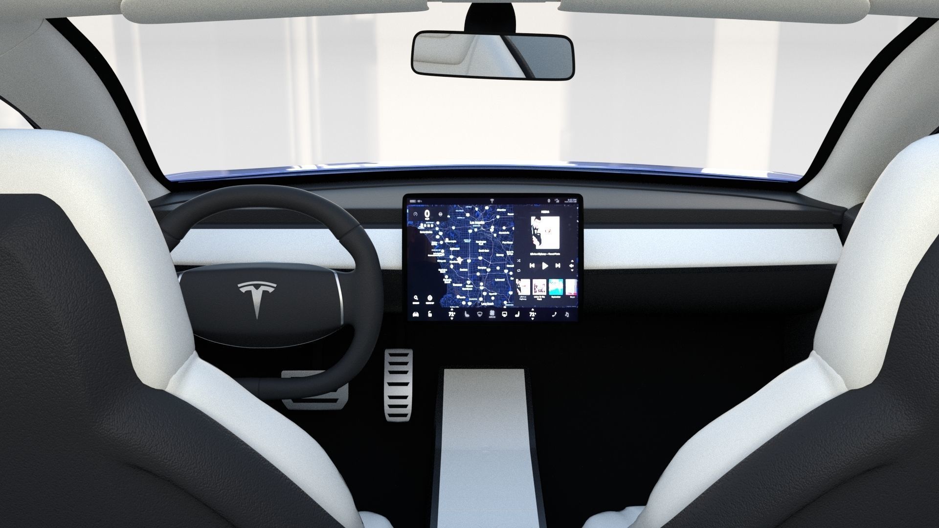 Full Tesla 2020 Vehicle Lineup with interiors and chassis 3D model_12