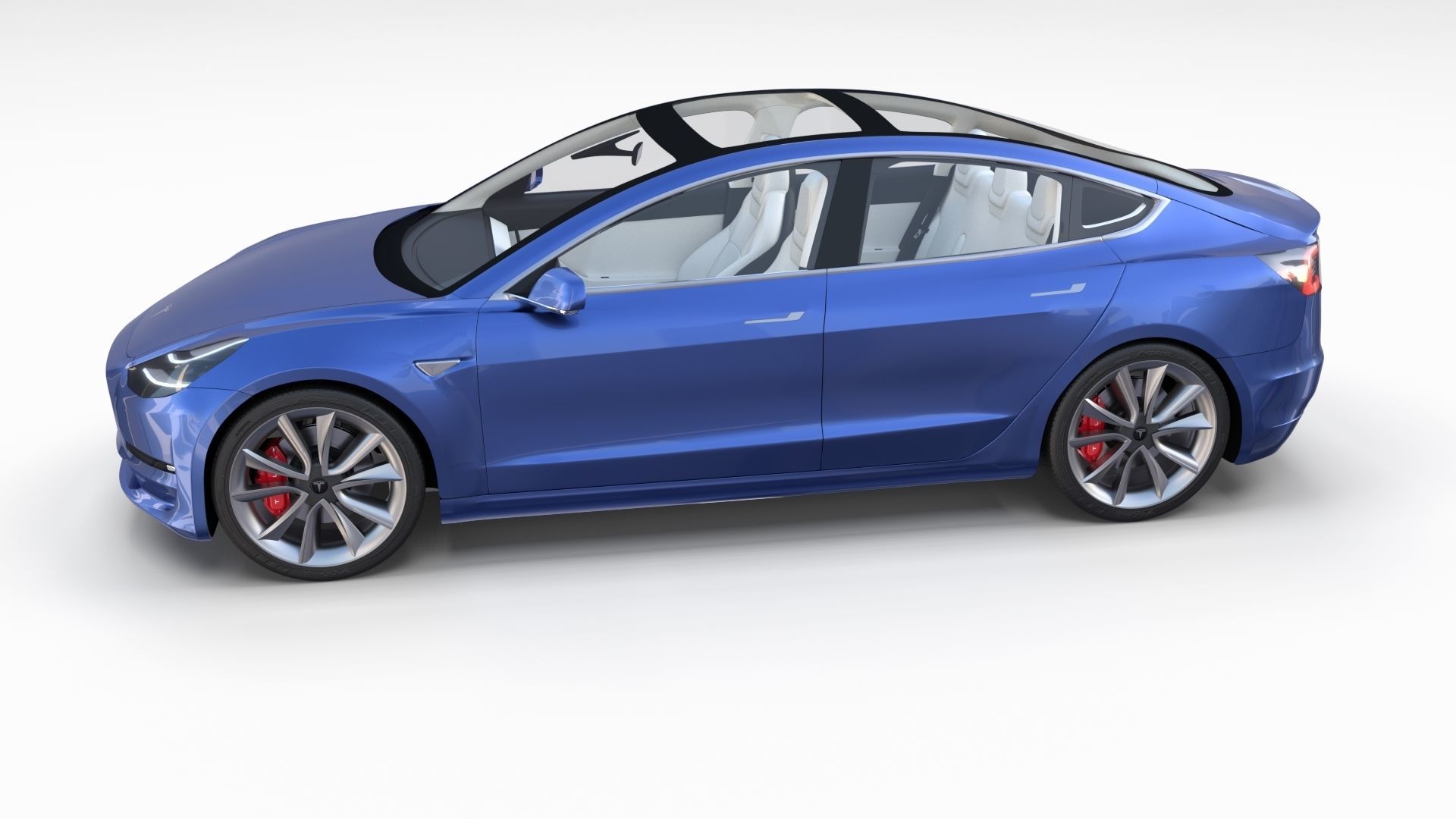 Full Tesla 2020 Vehicle Lineup with interiors and chassis 3D model_132