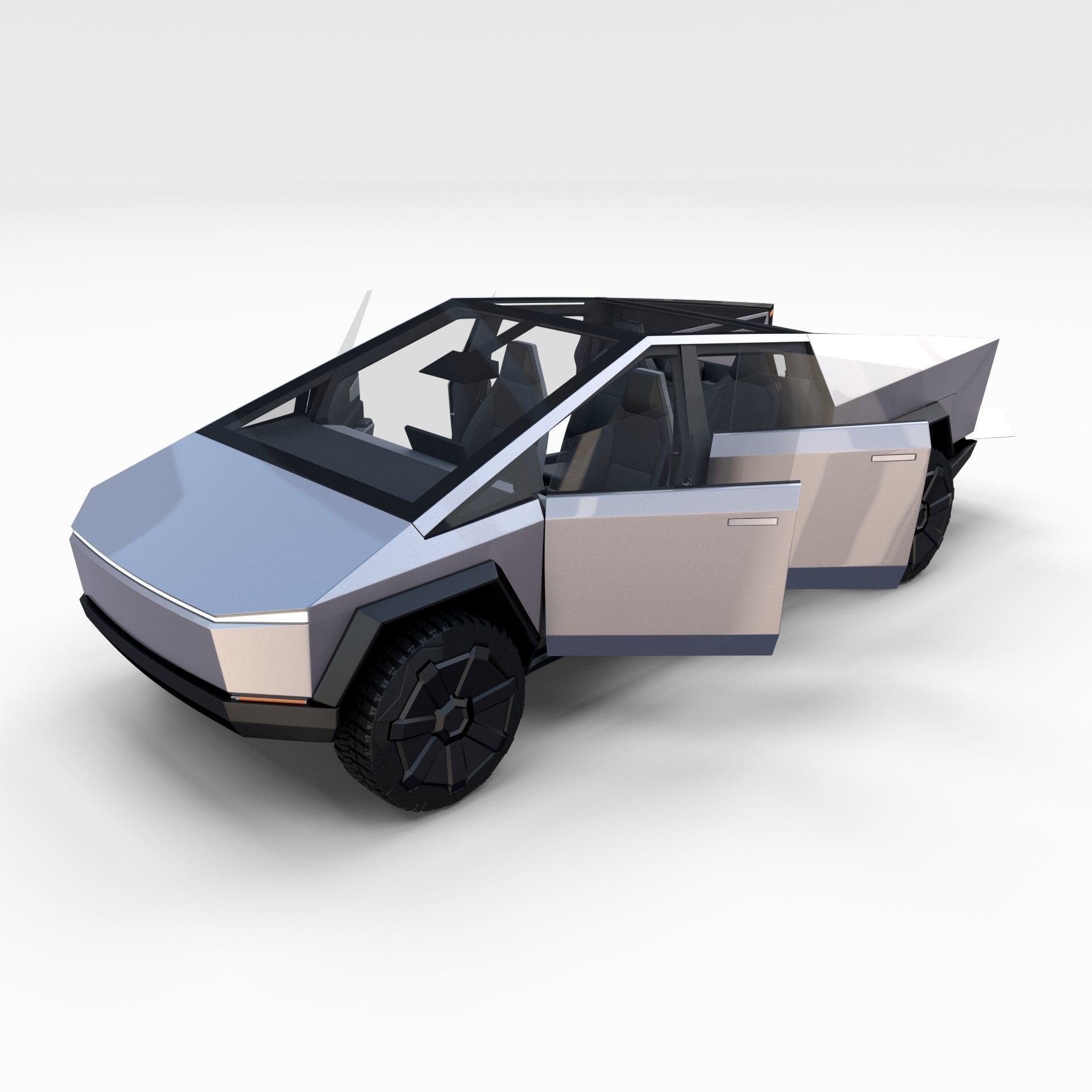 Full Tesla 2020 Vehicle Lineup with interiors and chassis 3D model_63