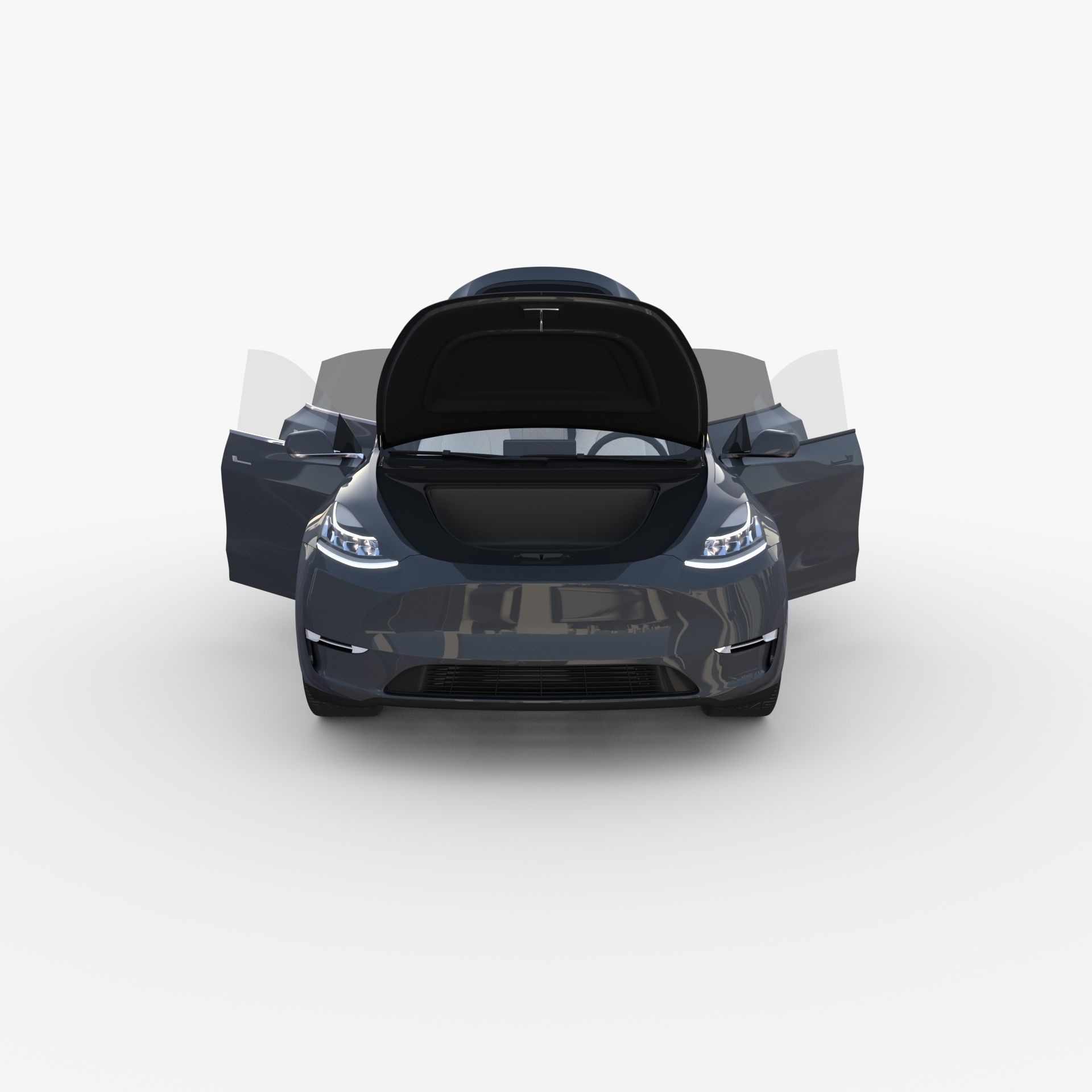 Full Tesla 2020 Vehicle Lineup with interiors and chassis 3D model_136