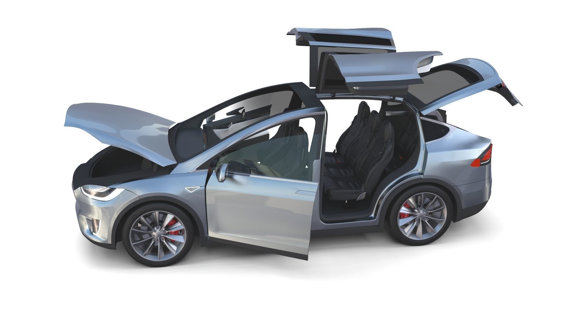 Full Tesla 2020 Vehicle Lineup with interiors and chassis 3D model_103