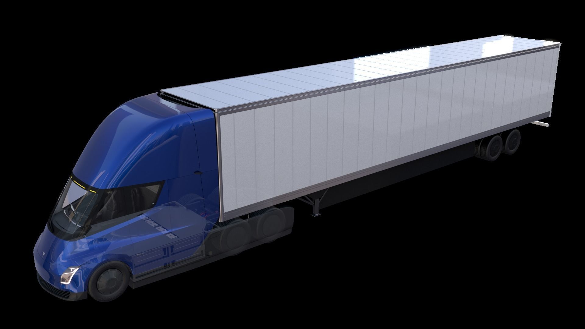 Full Tesla 2020 Vehicle Lineup with interiors and chassis 3D model_4