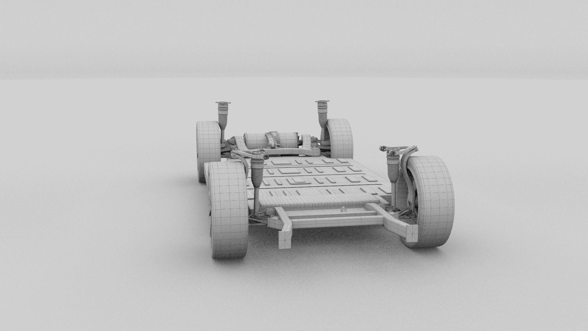 Full Tesla 2020 Vehicle Lineup with interiors and chassis 3D model_38