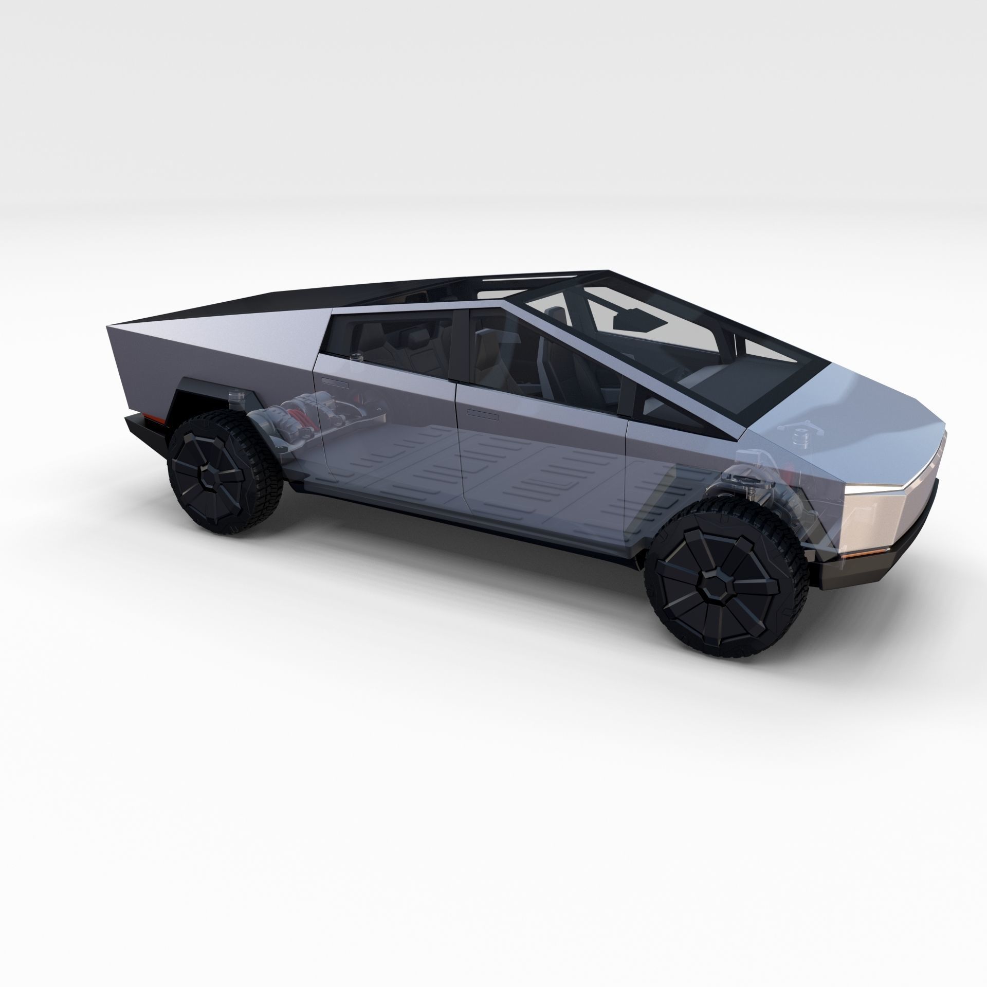 Full Tesla 2020 Vehicle Lineup with interiors and chassis 3D model_68