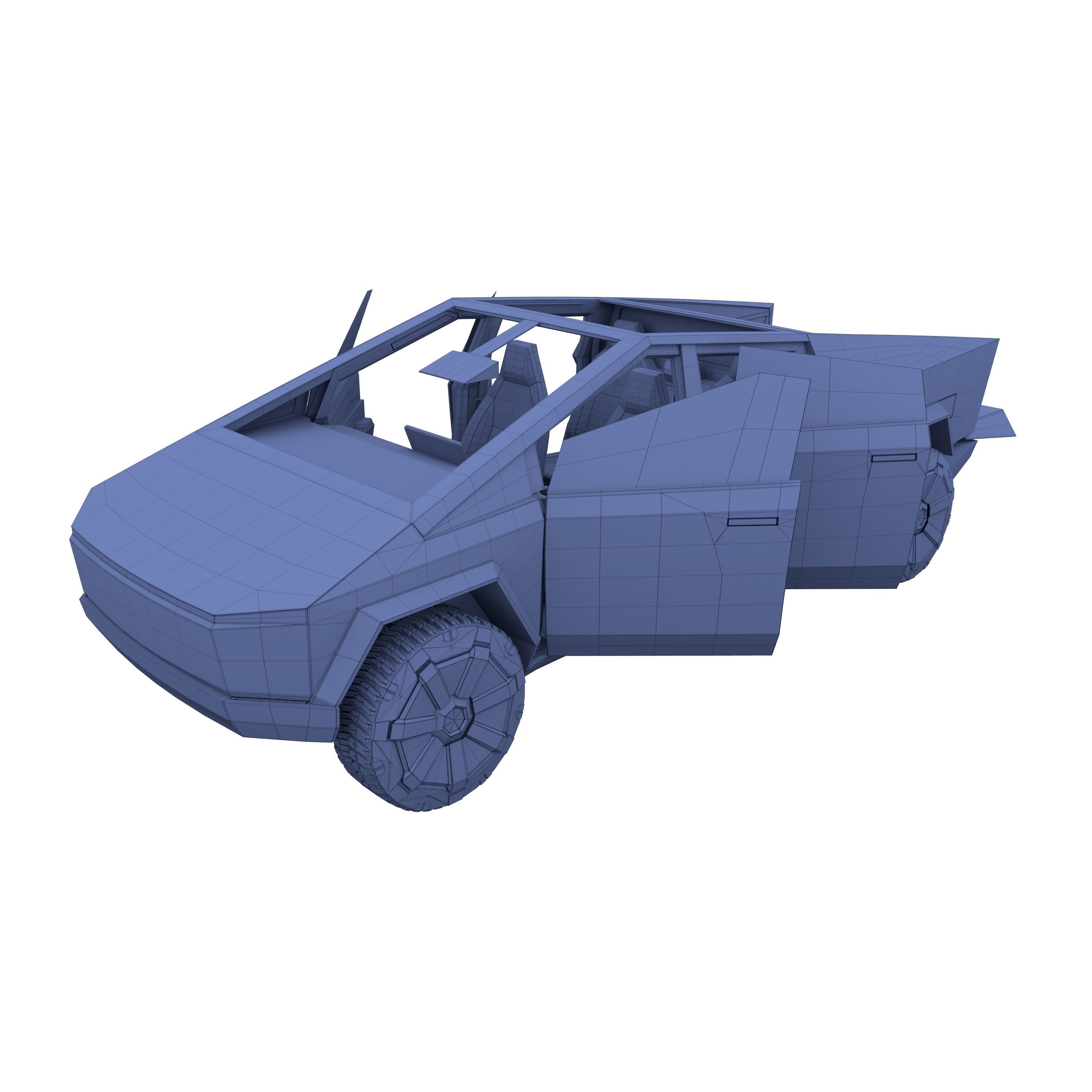 Full Tesla 2020 Vehicle Lineup with interiors and chassis 3D model_34