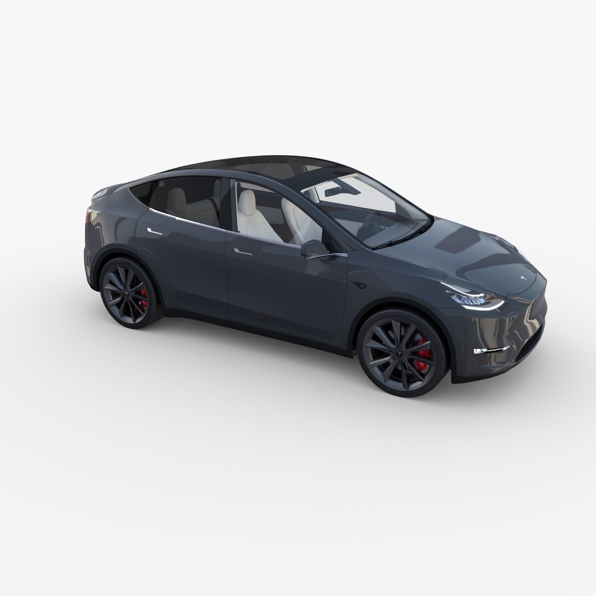 Full Tesla 2020 Vehicle Lineup with interiors and chassis 3D model_135