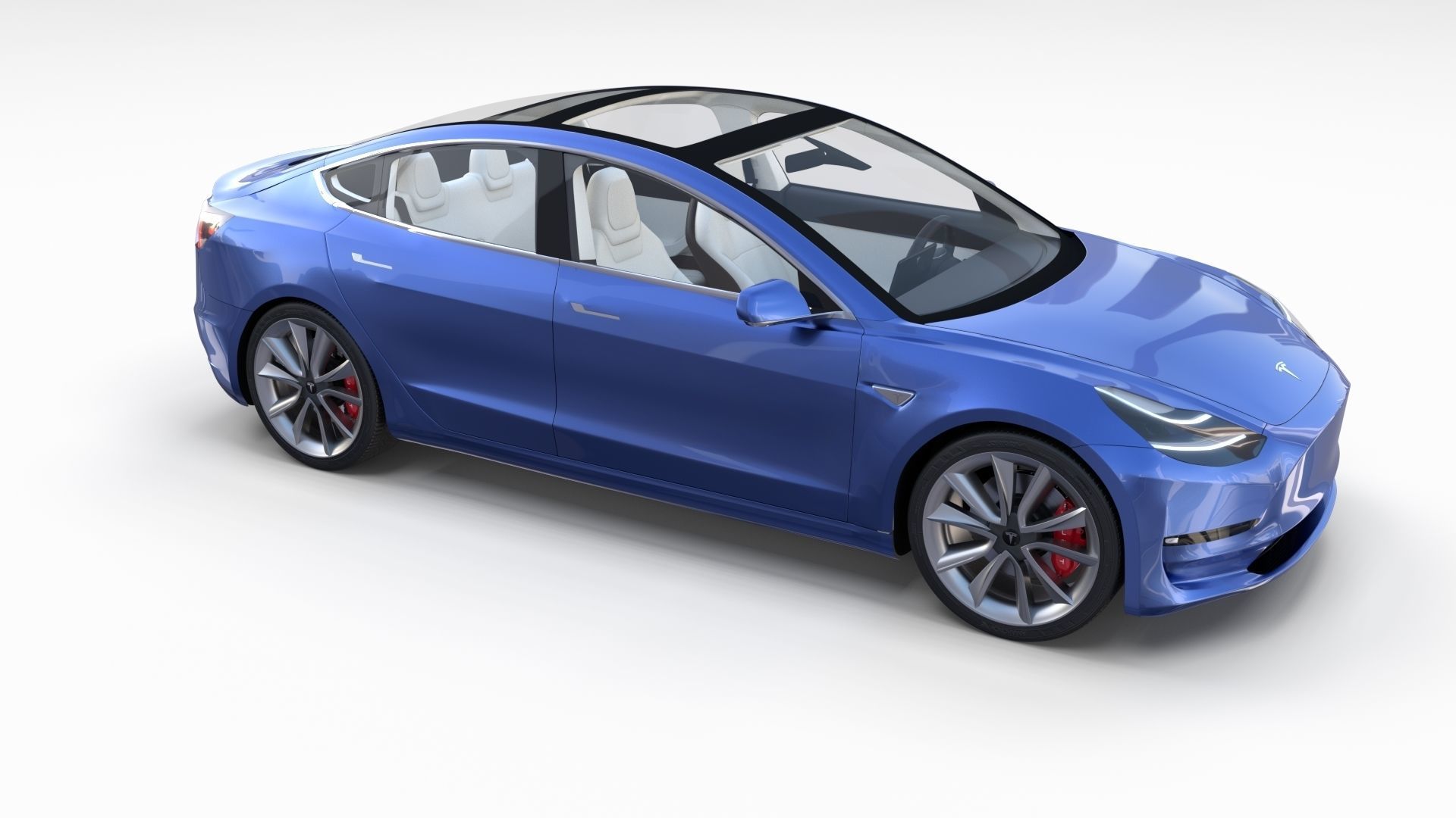 Full Tesla 2020 Vehicle Lineup with interiors and chassis 3D model_79