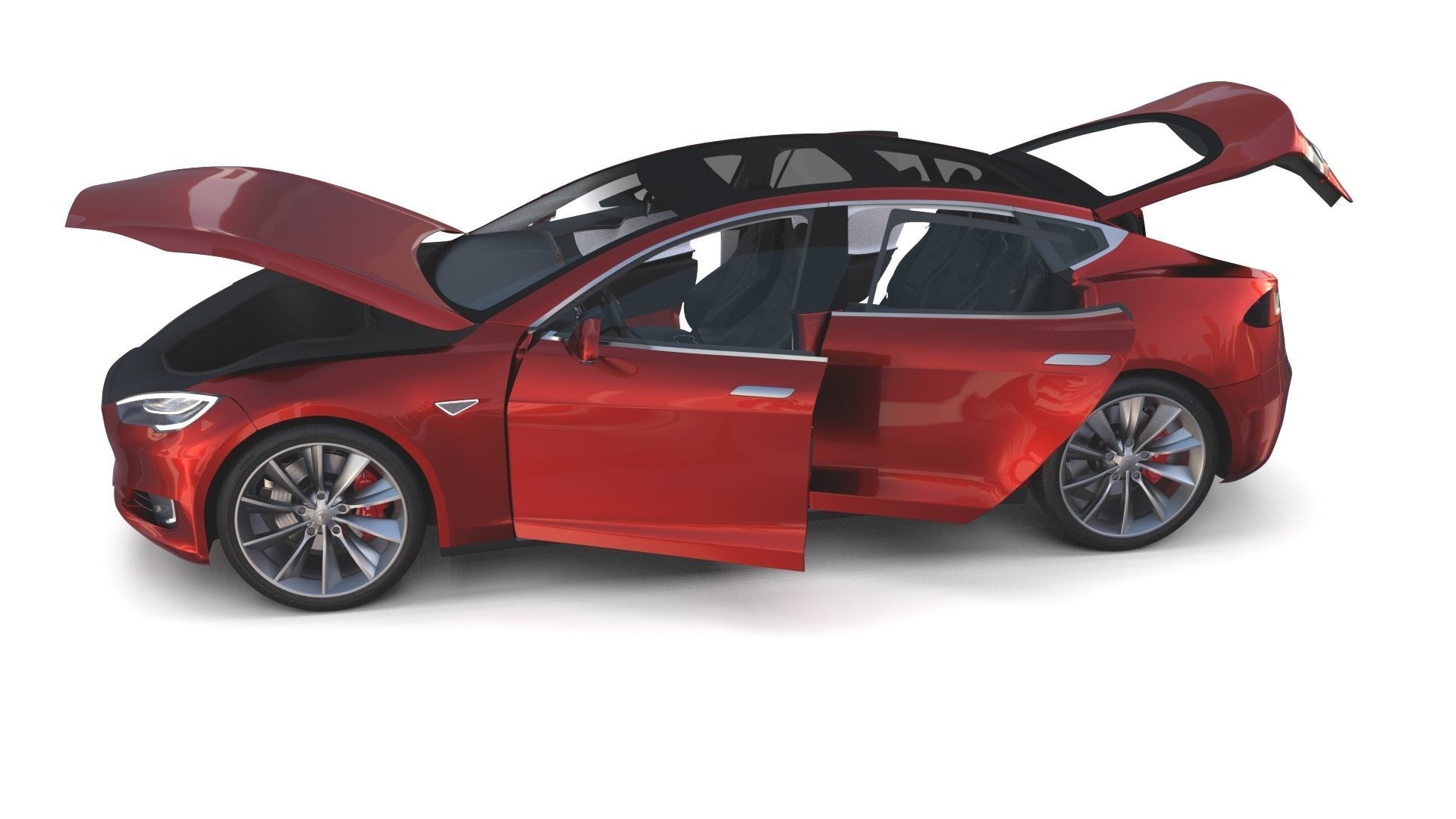 Full Tesla 2020 Vehicle Lineup with interiors and chassis 3D model_73