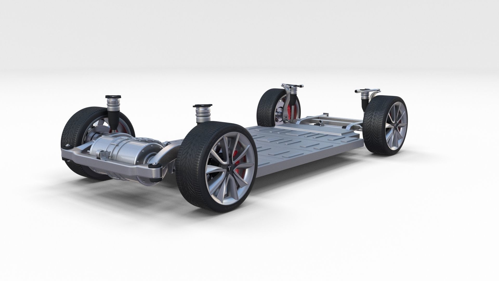 Full Tesla 2020 Vehicle Lineup with interiors and chassis 3D model_83