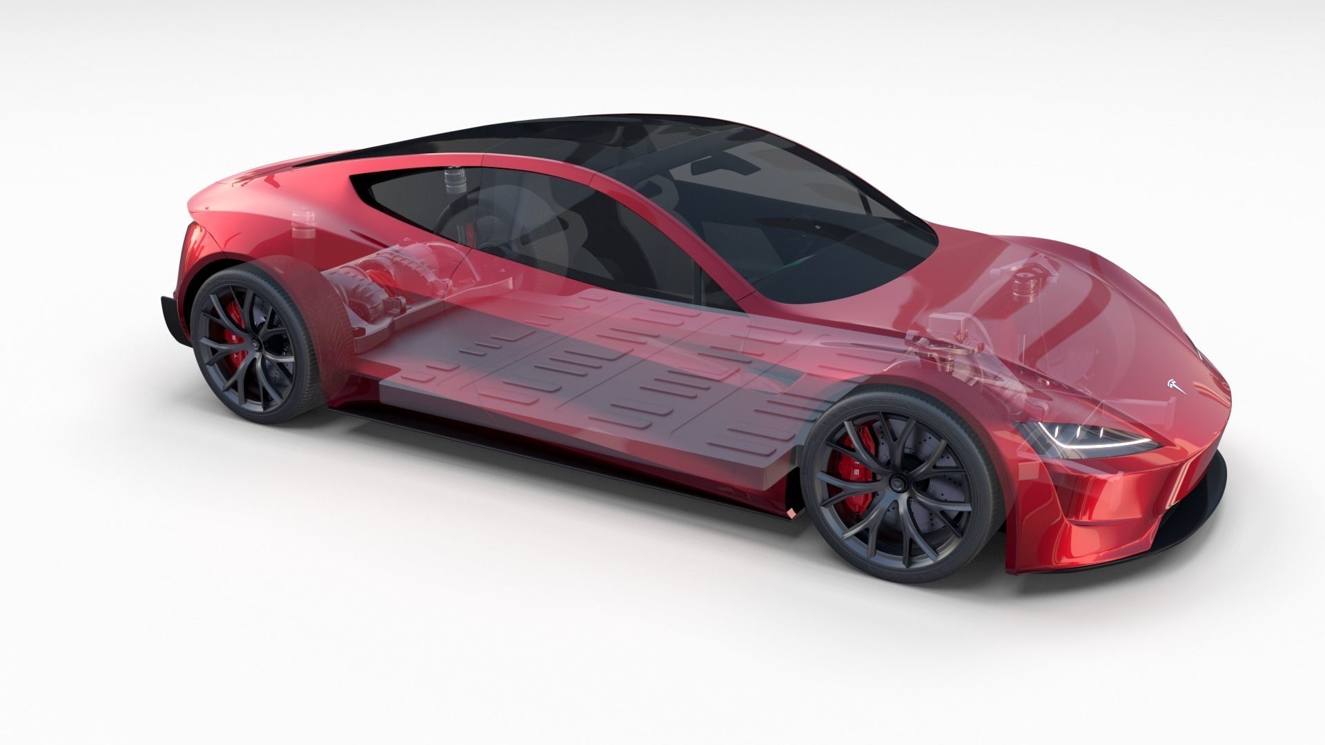 Full Tesla 2020 Vehicle Lineup with interiors and chassis 3D model_28