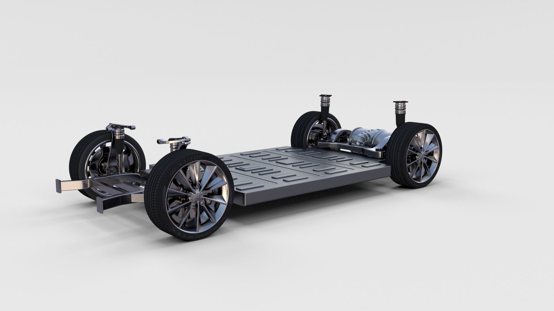 Full Tesla 2020 Vehicle Lineup with interiors and chassis 3D model_82