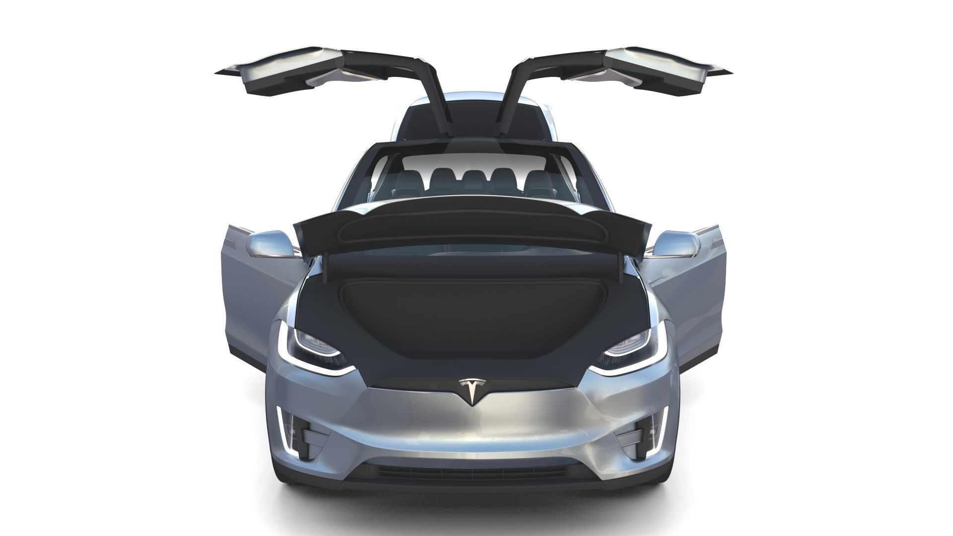 Full Tesla 2020 Vehicle Lineup with interiors and chassis 3D model_99