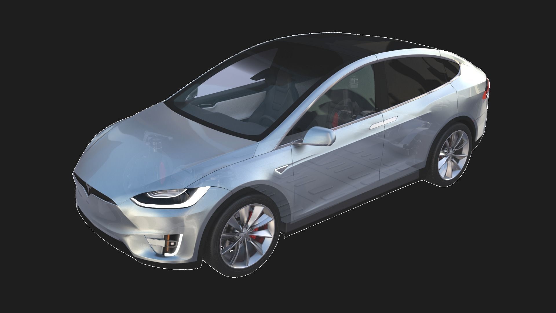 Full Tesla 2020 Vehicle Lineup with interiors and chassis 3D model_9