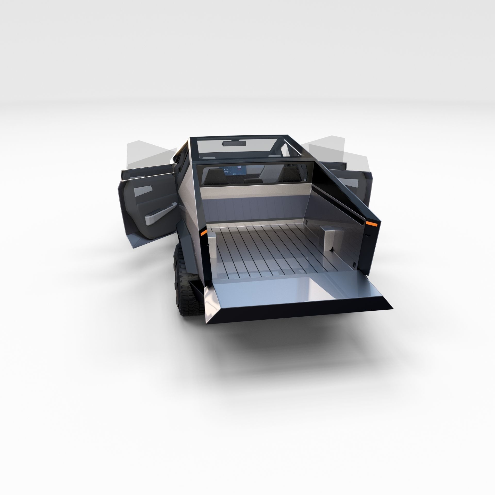 Full Tesla 2020 Vehicle Lineup with interiors and chassis 3D model_62