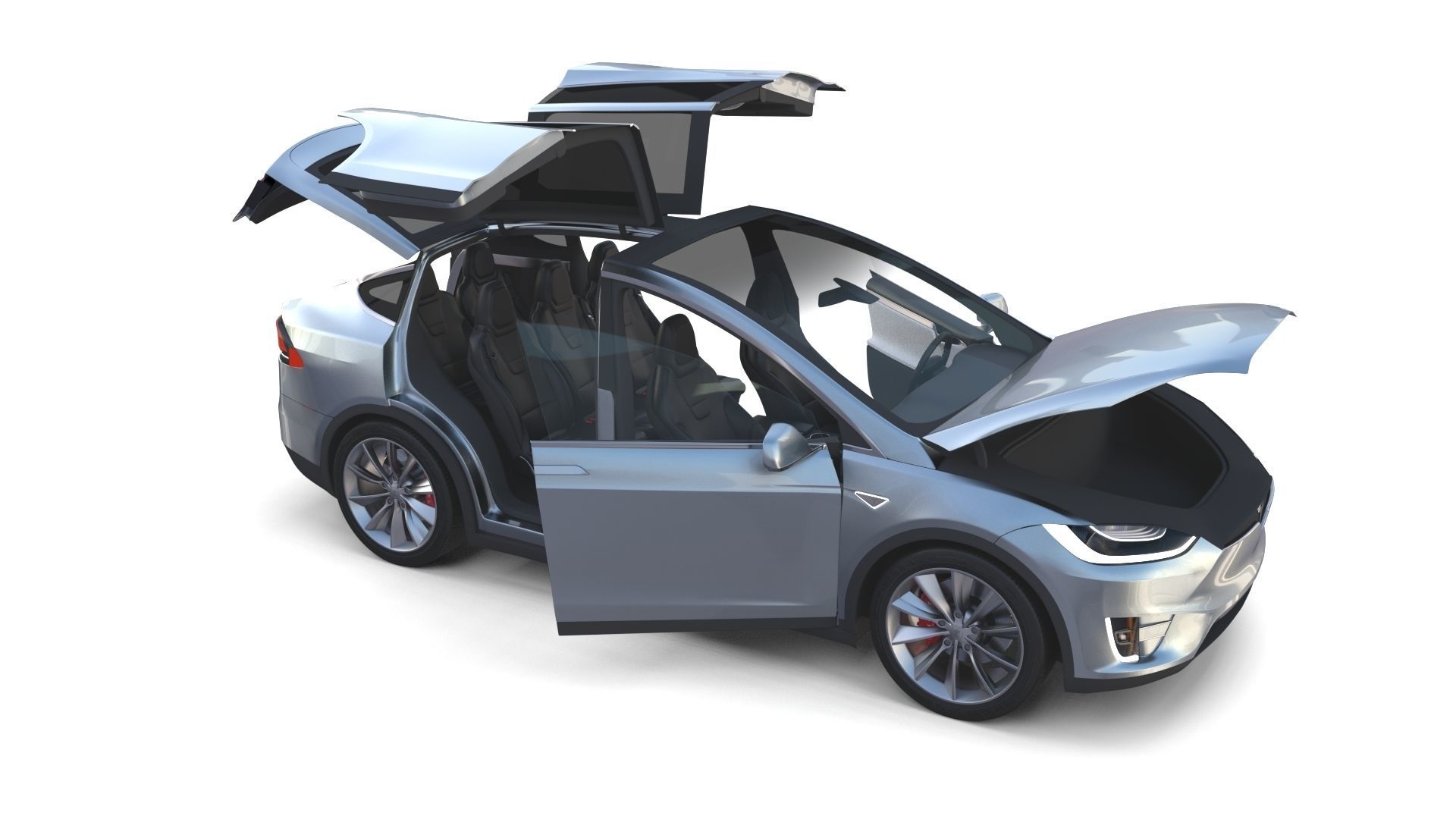 Full Tesla 2020 Vehicle Lineup with interiors and chassis 3D model_105