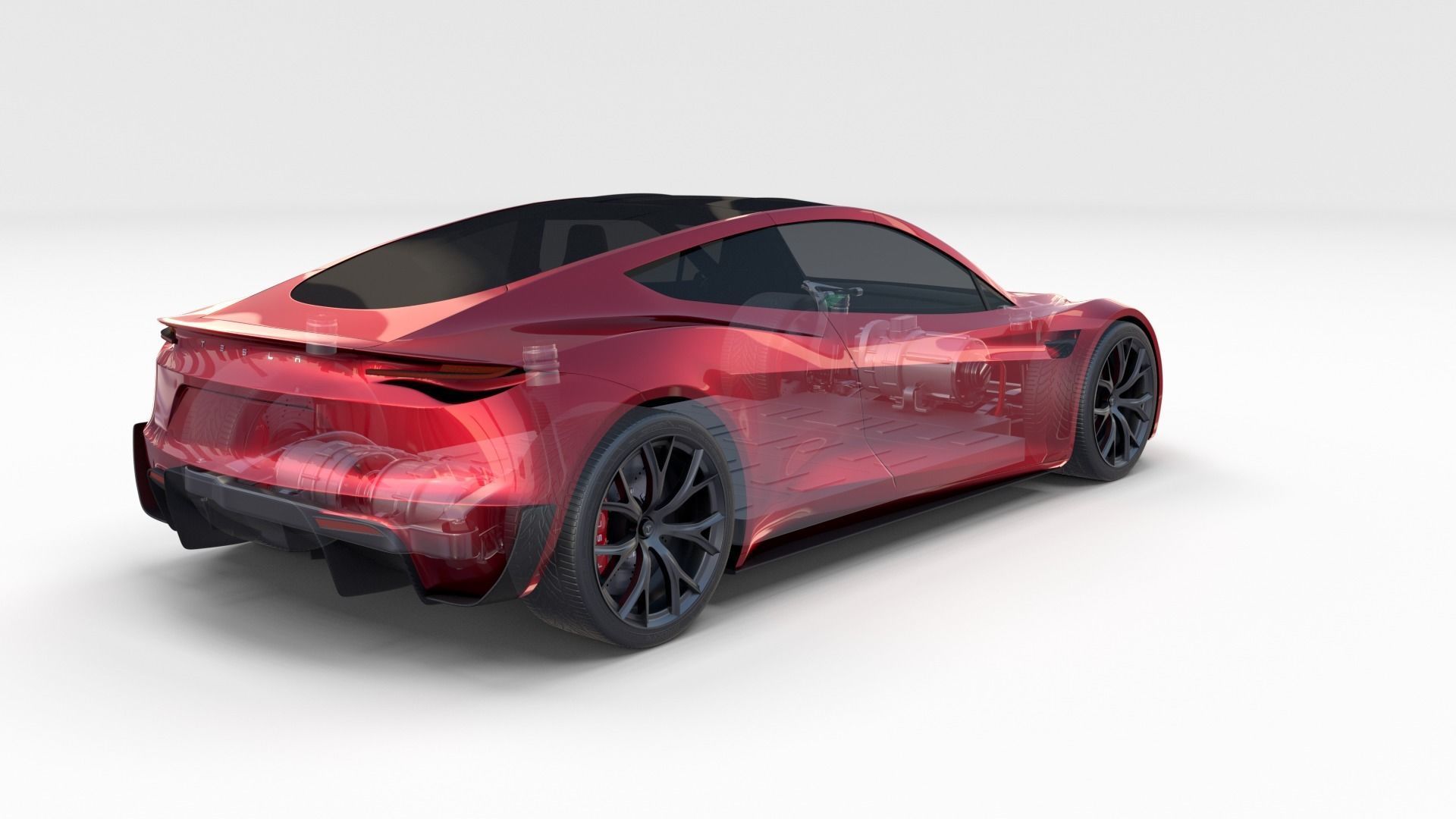 Full Tesla 2020 Vehicle Lineup with interiors and chassis 3D model_27