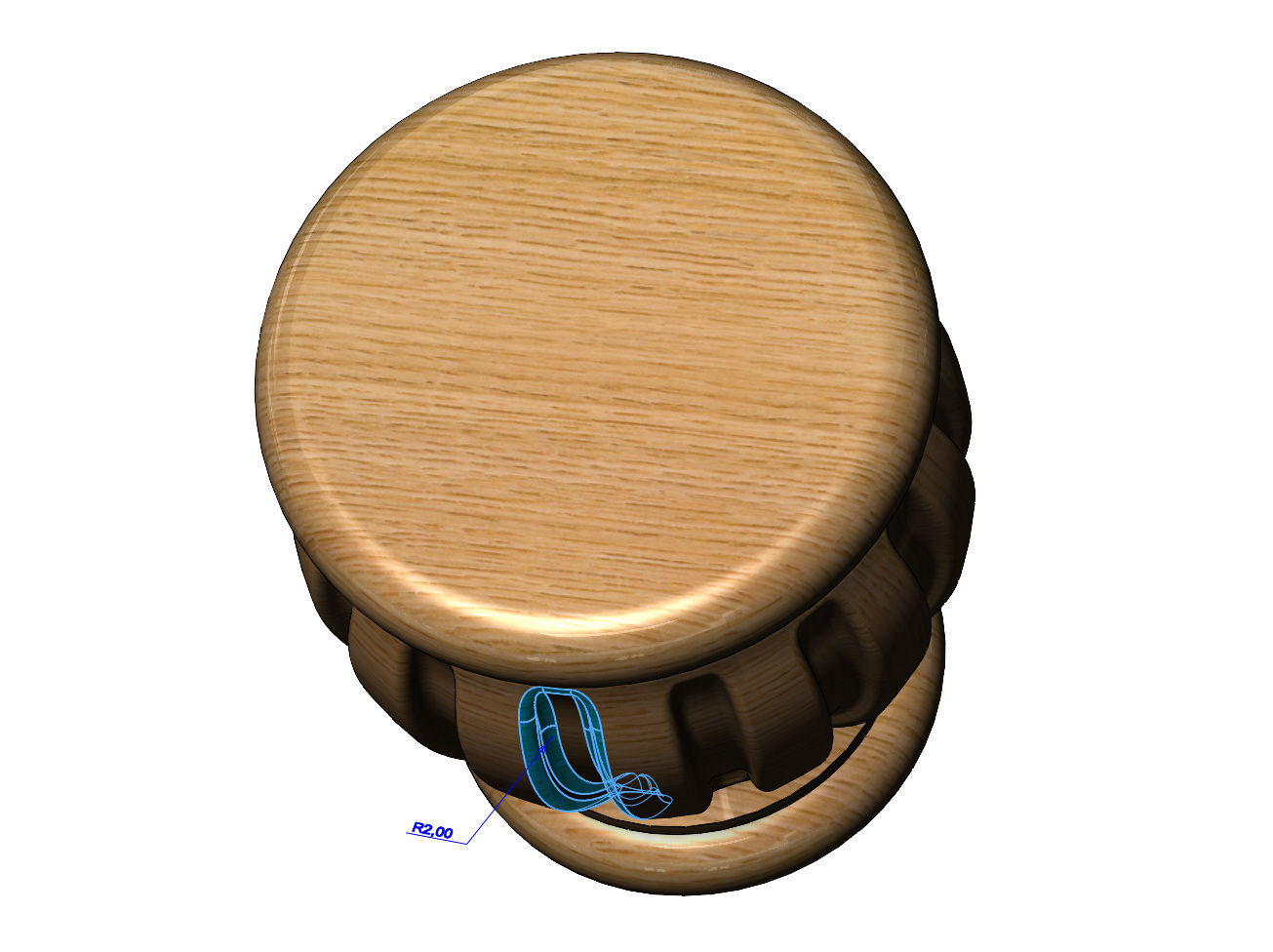 Traditional Fluted Foot 3D print model_11