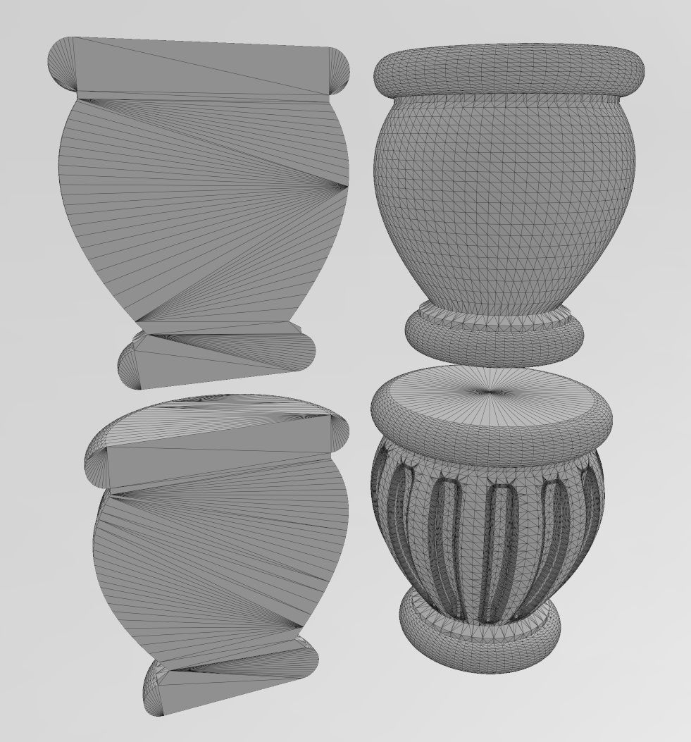 Traditional Fluted Foot 3D print model_13