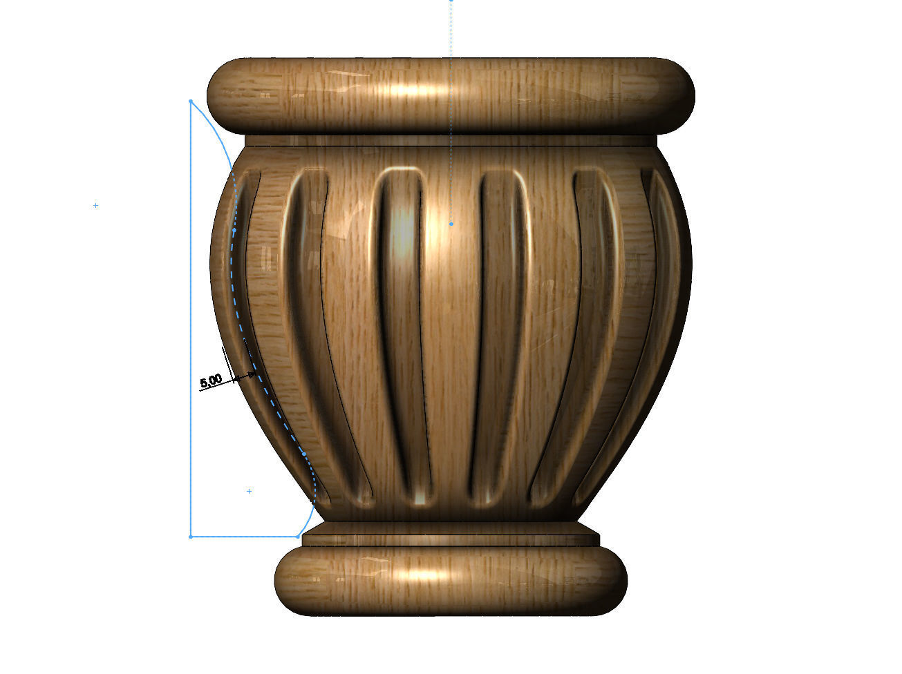 Traditional Fluted Foot 3D print model_9