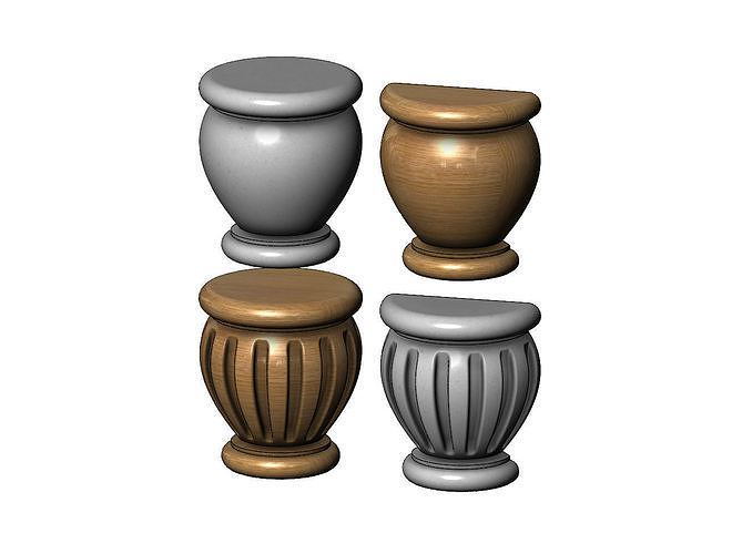 Traditional Fluted Foot 3D print model