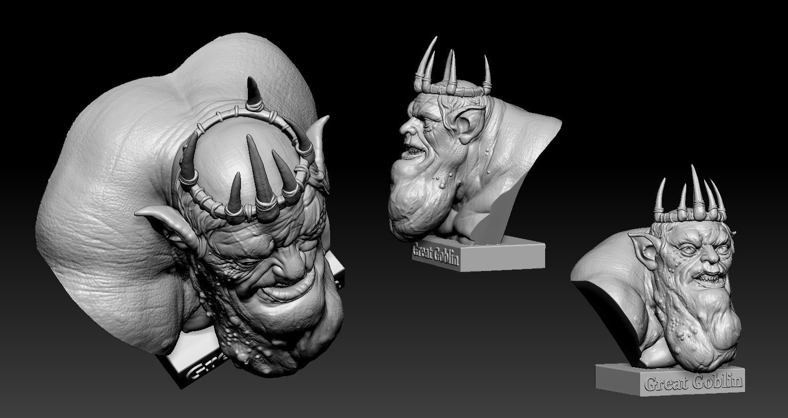 Goblin King Bust  3D print model_9