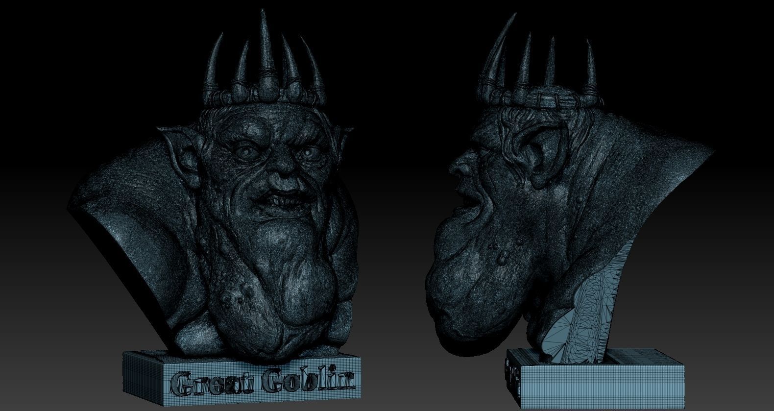 Goblin King Bust  3D print model_10