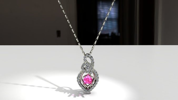 Pendant infinity with diamonds Free 3D print model