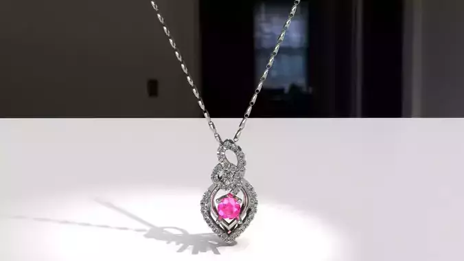 Pendant infinity with diamonds