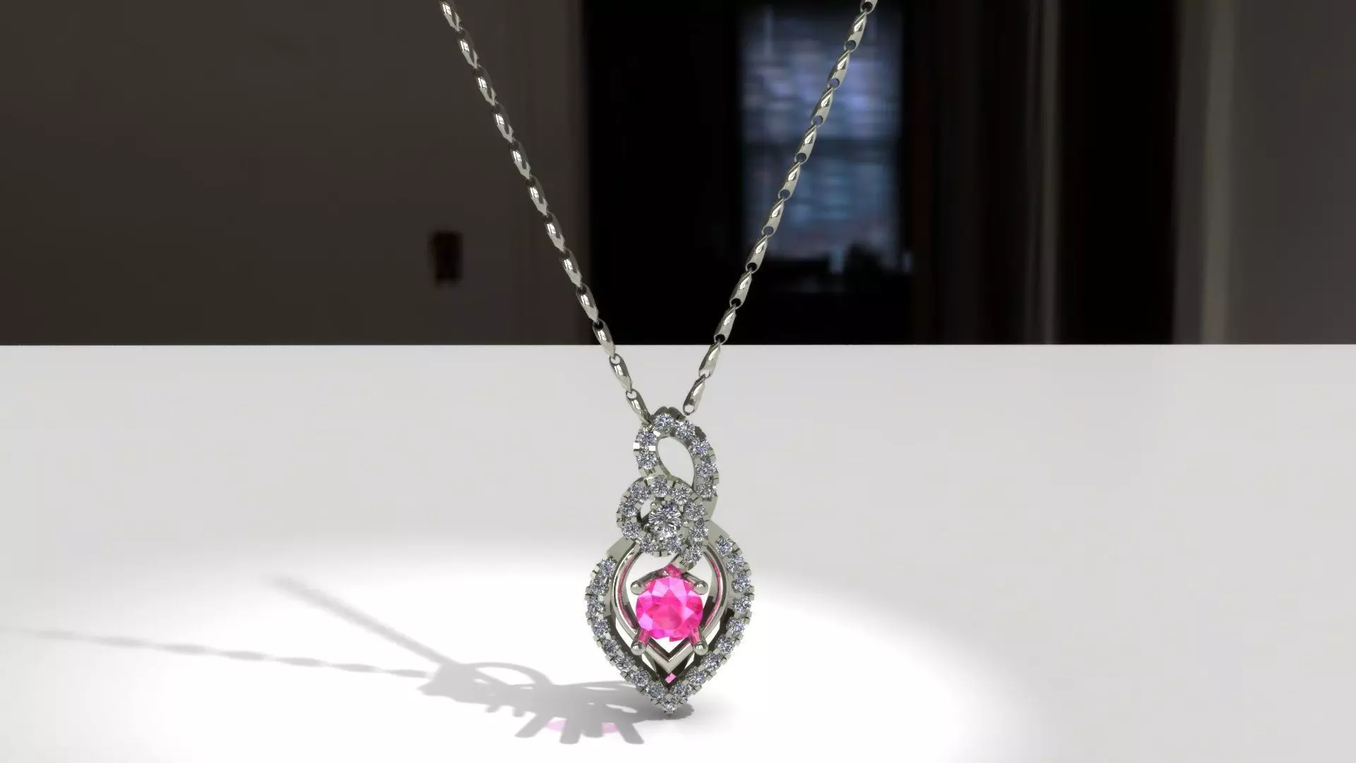 Pendant infinity with diamonds Free 3D print model