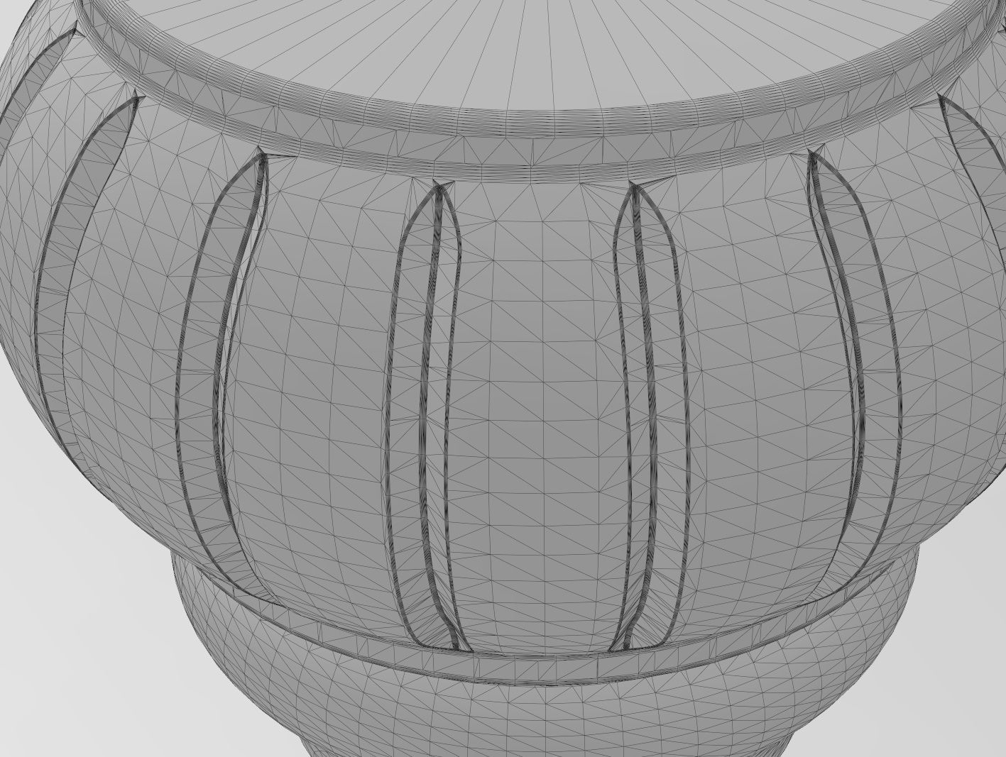 Traditional Round Reeded Bun Foot 3D print model_11