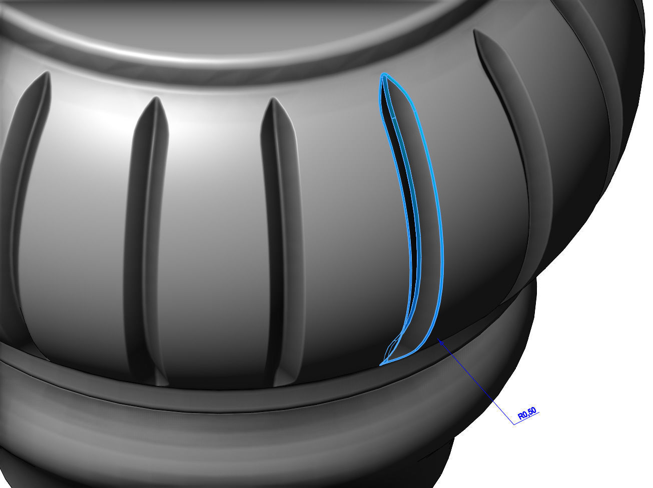 Traditional Round Reeded Bun Foot 3D print model_7