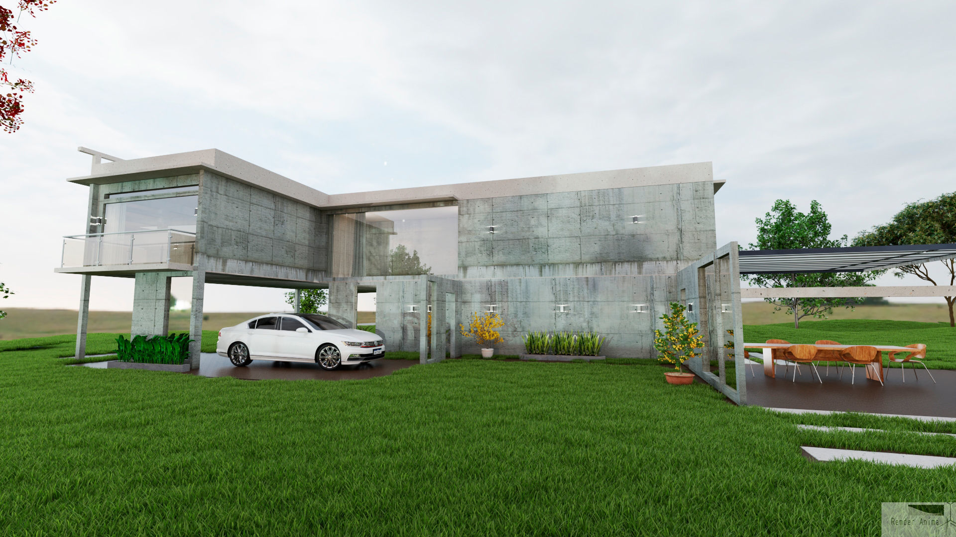 House Modern Village 2022 3D model_2