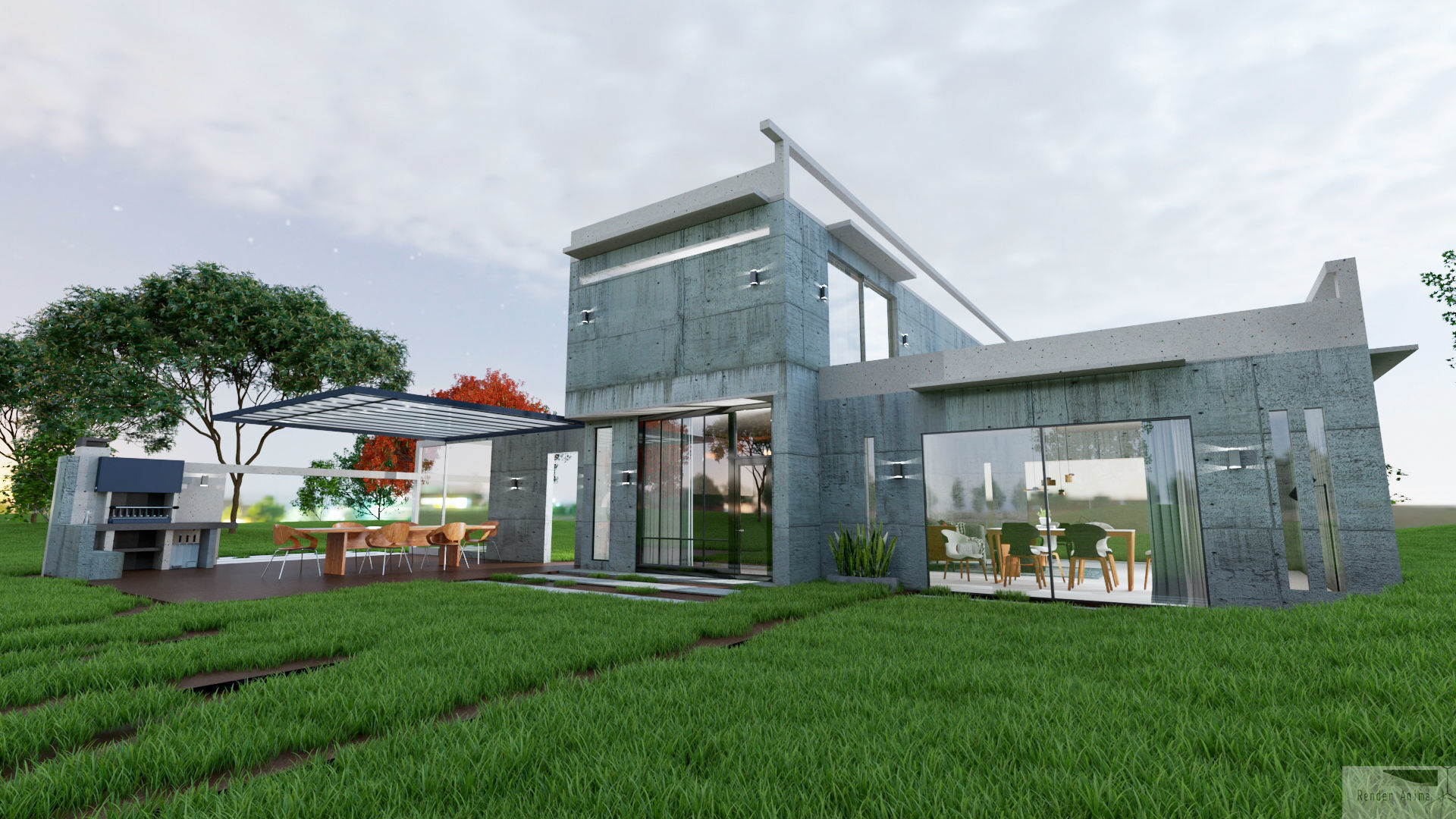 House Modern Village 2022 3D model_1
