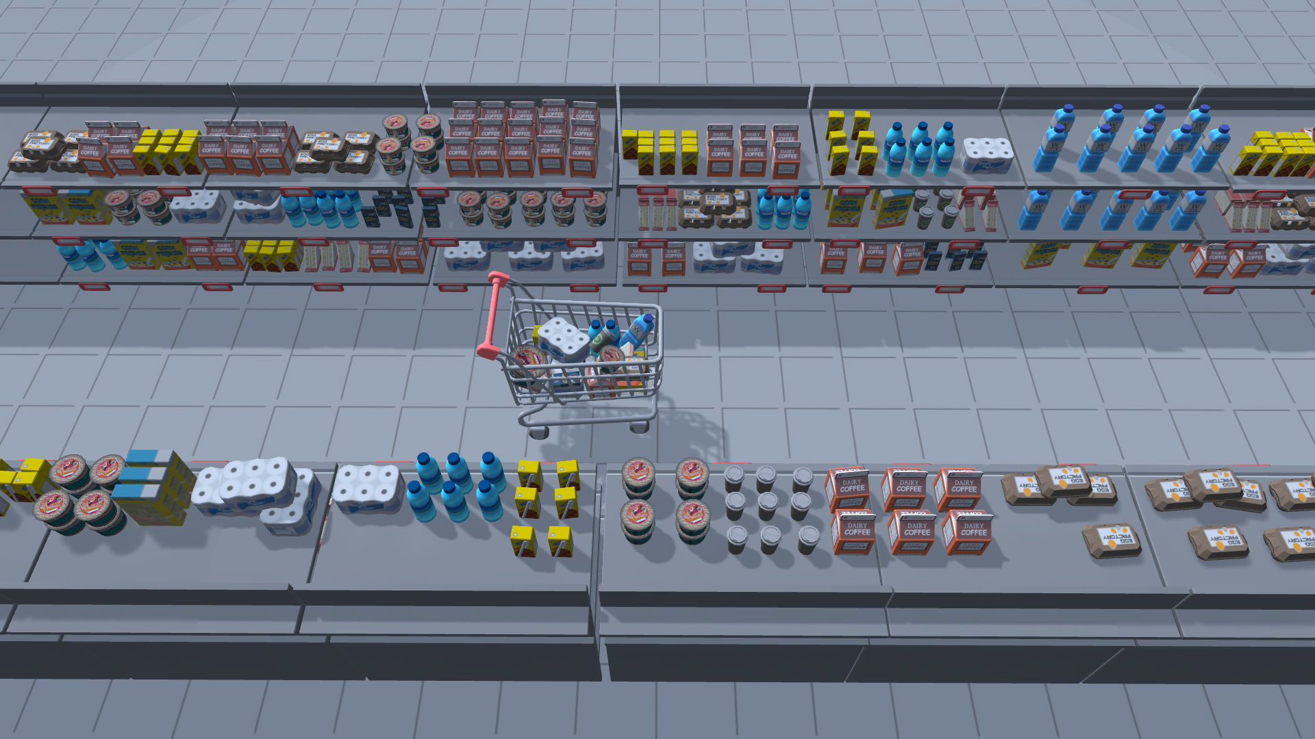 Hyper Casual Supermarket Low-poly 3D model_9